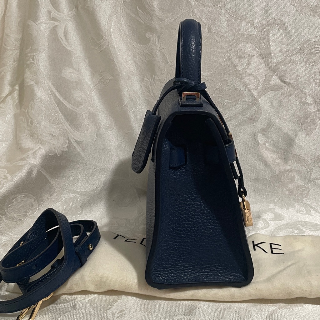 Teddy Blake Dark Navy Ava 9 Inch Leather Top-Handle Satchel — image 4 of 8